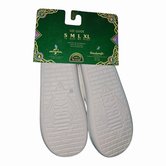 Wicked White Slippers with Green. Pink & Black Logo. Multiple sizes, NWTNWT - Picture 7 of 7
